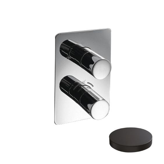 Встраиваемый термостатический смеситель с 2 выходами, встраиваемый бокс, Giulini Termostatici, черный матовый арт. 8276NO