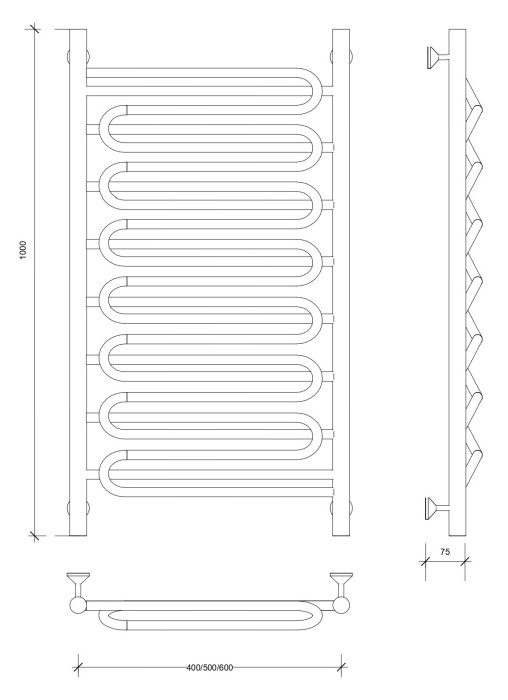 Полотенцесушитель водяной 100x60 Валенсия 3 (хром) Secado арт. 4603777446277