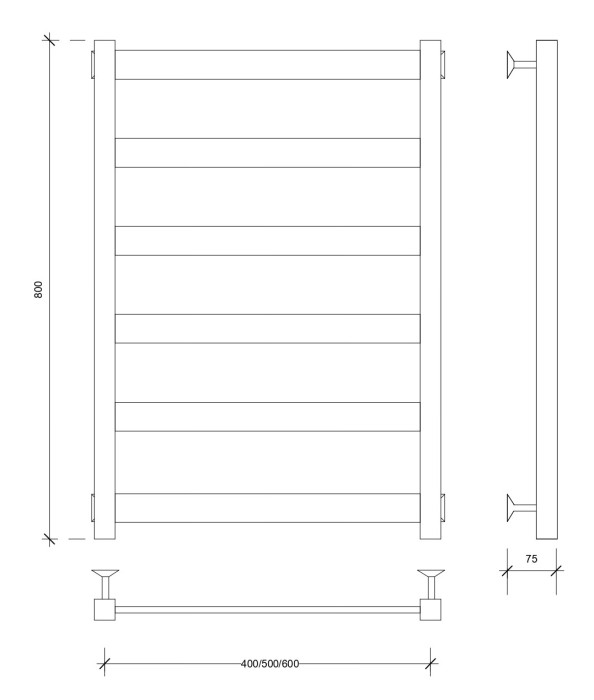 Полотенцесушитель водяной 80x40 Комано 1 (хром) Secado арт. 4603777474713