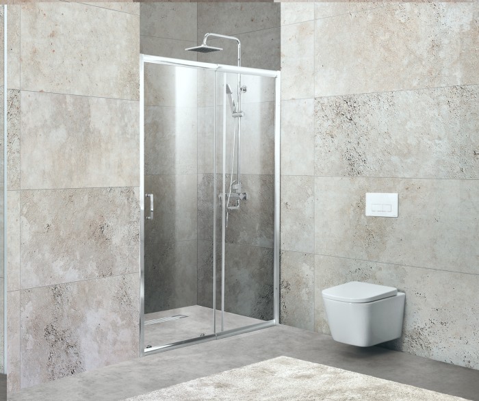 Душевая дверь в нишу 100x190 BelBagno, глянцевый хром, Unique арт. UNIQUE-BF-1-100/115-C-Cr