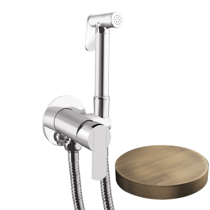 Внешняя часть гигиенического душа со смесителем, Giulini Surf, бронза матовая арт. SH25/SEPBROP