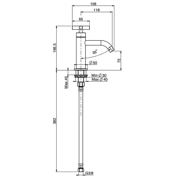 Fima Carlo Frattini Kран для раковин, на 1 отв., для холодной воды, Collettivita, F5308CR цвет: хром