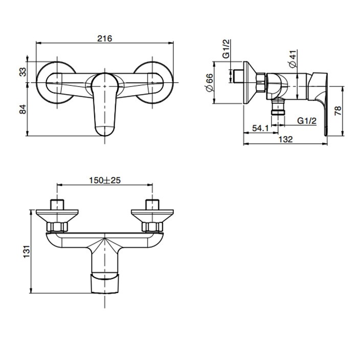 Fima Carlo Frattini Смеситель для душа, настенный, Serie 22, F3835/1NS цвет: черный