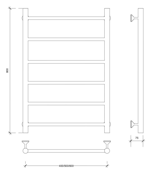 Полотенцесушитель водяной 80x50 Триада 1 (хром) Secado арт. 4603759403687