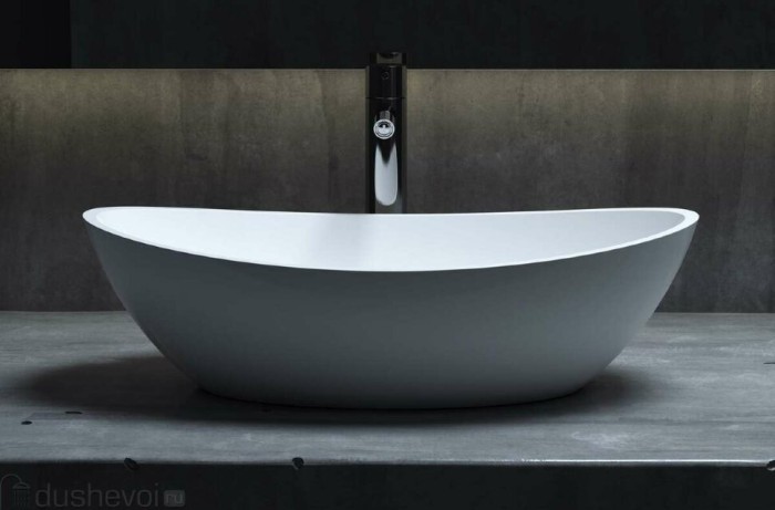 Раковина накладная 55,5x34, матовая, Salini NOEMI арт. 1101203SMRH