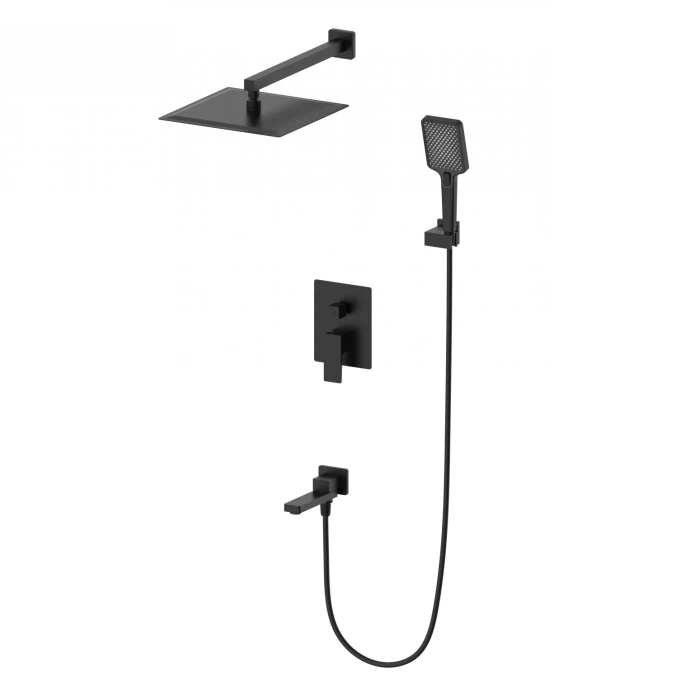 Душевая система встраиваемая, Wonzon &amp; Woghand Cube 2.0, WW-88087068-MB цвет: черный