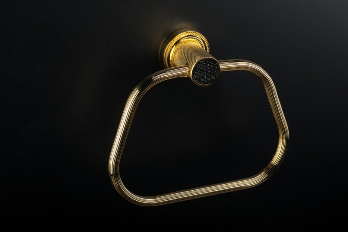 Настенный ершик для унитаза black gold, Boheme Royal cristal - 10933-G-B