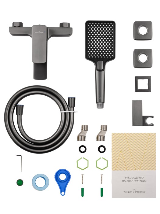 Смеситель для ванны с душем, Wonzon & Woghand Edge, WW-88639003A-BGM цвет: графит