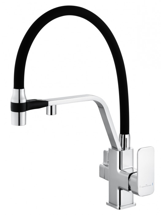 Смеситель для кухни с гибким изливом и подключением фильтра, Wonzon &amp; Woghand, WW-88458013-CR цвет: хром