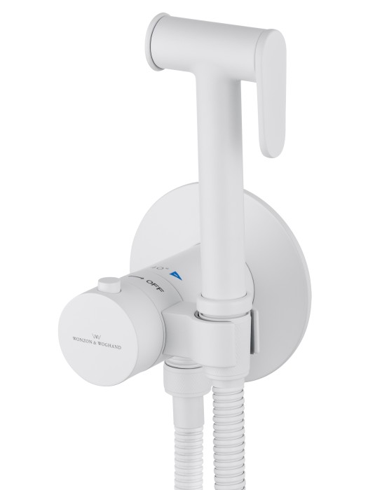 Смеситель с гигиеническим душем и термостатом встраиваемый, Wonzon & Woghand, WW-88829909-MW цвет: белый