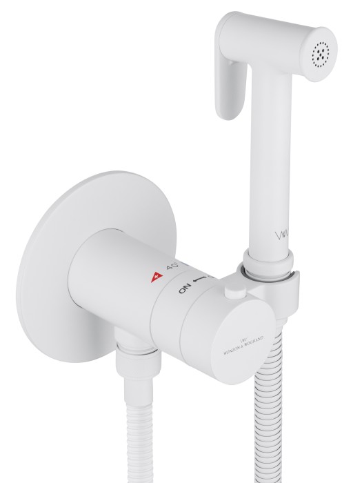 Смеситель с гигиеническим душем и термостатом встраиваемый, Wonzon & Woghand, WW-88829909-MW цвет: белый