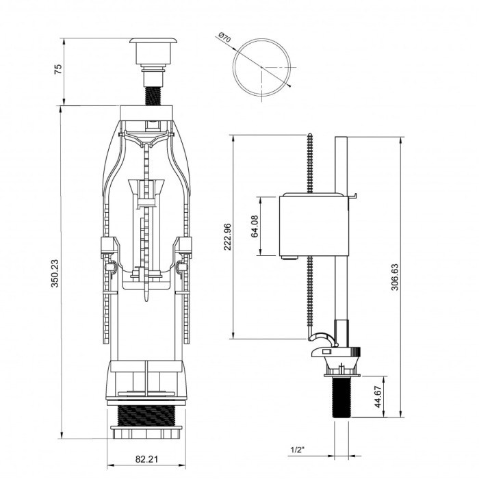 Арматура для бачка унитаза BERGES Eko арт. 030311