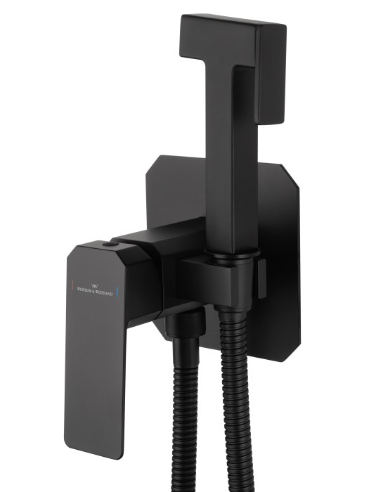 Смеситель с гигиеническим душем встраиваемый, Wonzon & Woghand Diamond, WW-88829011-MB цвет: черный