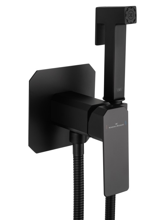 Смеситель с гигиеническим душем встраиваемый, Wonzon & Woghand Diamond, WW-88829011-MB цвет: черный