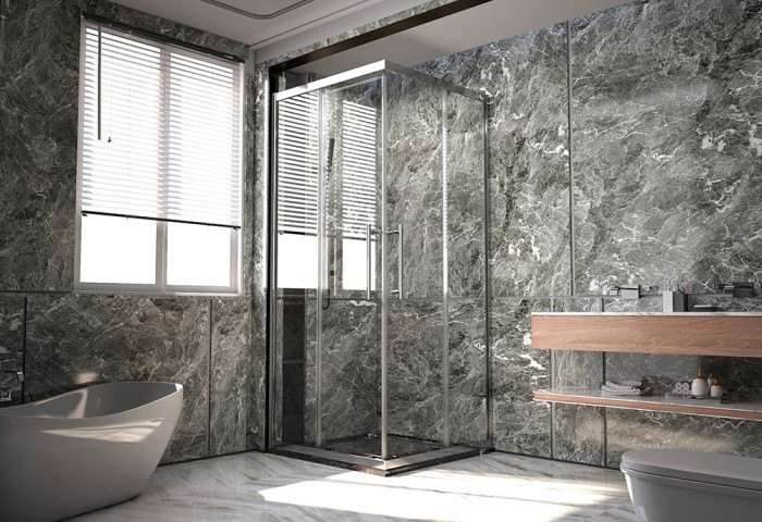 Душевой угол 1200Х900x2000 Veconi Premium Trento, хром, стекло прозрачное арт. PTC20-CH-12090-01-C4