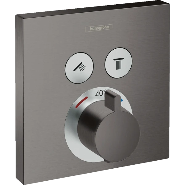 Термостат для душа скрытого монтажа на 2 потребителя, Hansgrohe ShowerSelect, черный хром арт. 15763340