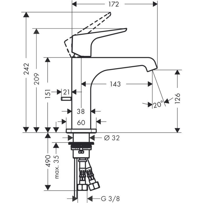 Смеситель для раковины Citterio E Axor, полированный черный хром арт. 36110330
