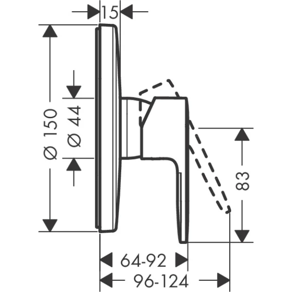 Смеситель для душа скрытого монтажа, Hansgrohe Vernis Blend, хром арт. 71667000