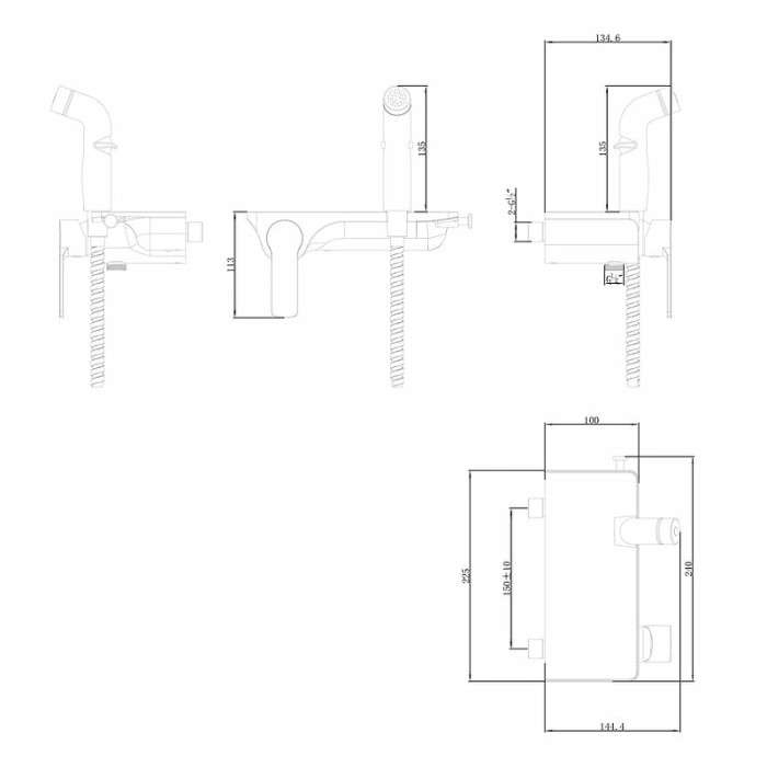 Гигиенический душ со смесителем Lemark Solo арт. LM7168CW