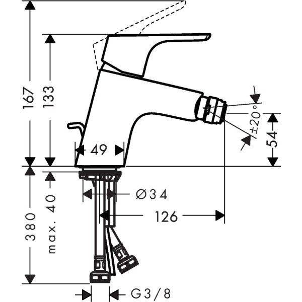 Смеситель для биде, Hansgrohe Focus, хром арт. 31920000