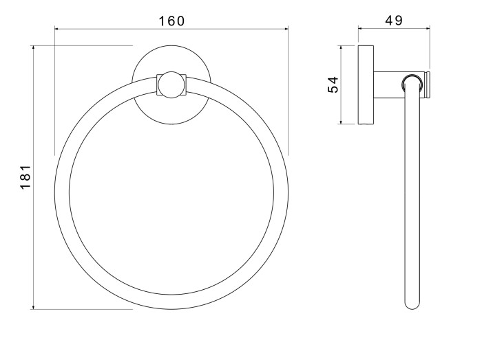 Полотенцедержатель кольцо, Aquatek Европа, хром арт. AQ4112CR