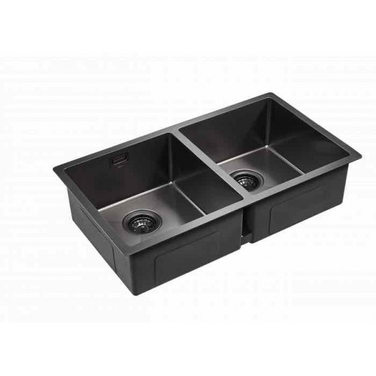 Мойка для кухни нержавеющая 780х440мм Paulmark DOPPLET, вороненая сталь - PM507844-GM