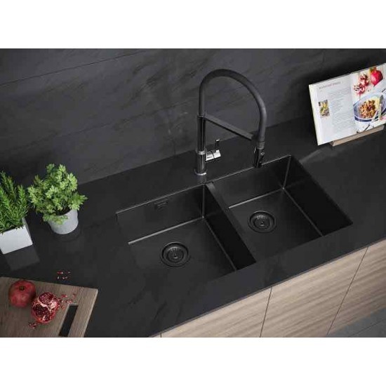 Мойка для кухни нержавеющая 780х440мм Paulmark DOPPLET, вороненая сталь - PM507844-GM