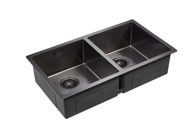 Мойка для кухни нержавеющая 780х440мм Paulmark DOPPLET, вороненая сталь - PM507844-GM
