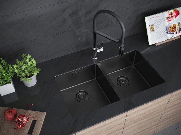 Мойка для кухни нержавеющая 780х440мм Paulmark DOPPLET, вороненая сталь - PM507844-GM