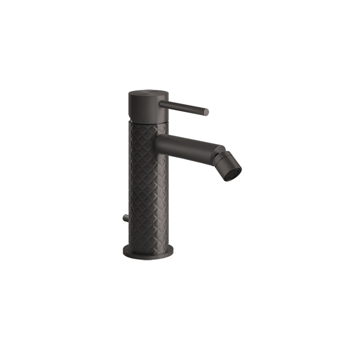 Смеситель для биде на 1 отв. с донным клапаном, излив: 118мм, Gessi 316, brushed black metal pvd арт. 54107#707
