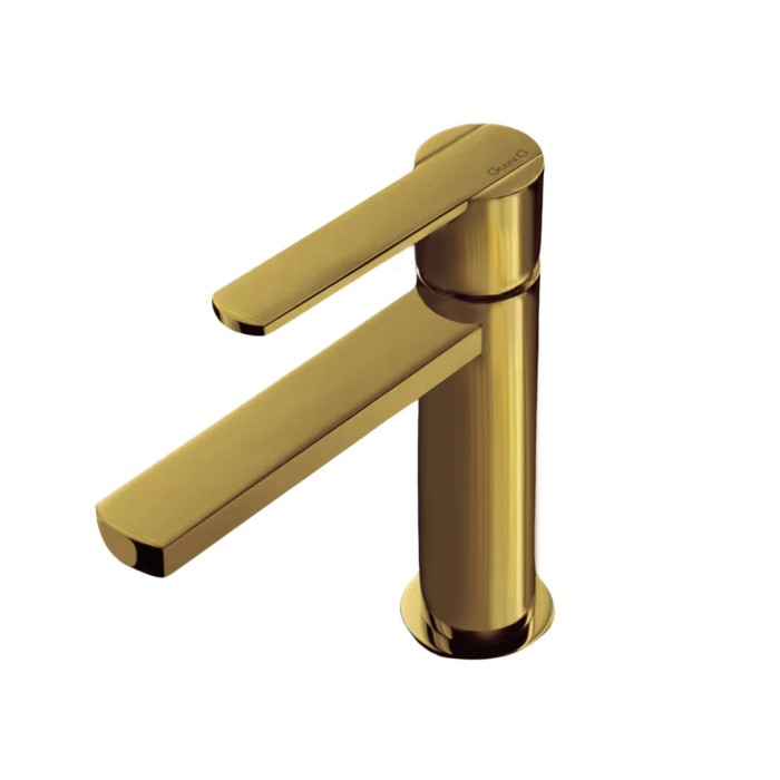 Однорычажный смеситель для раковины, без донного клапана, Giulini Surf, золото брашированное арт. 5805/SCOSP