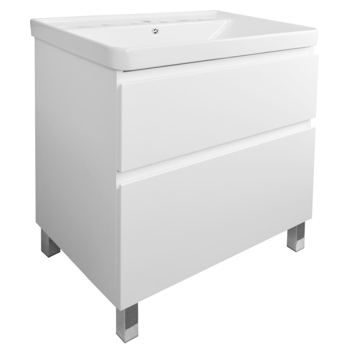 Тумба 70Н 700х480х850 напольная, с раковиной Monte 70, белая, Azario Мила - CS00085831