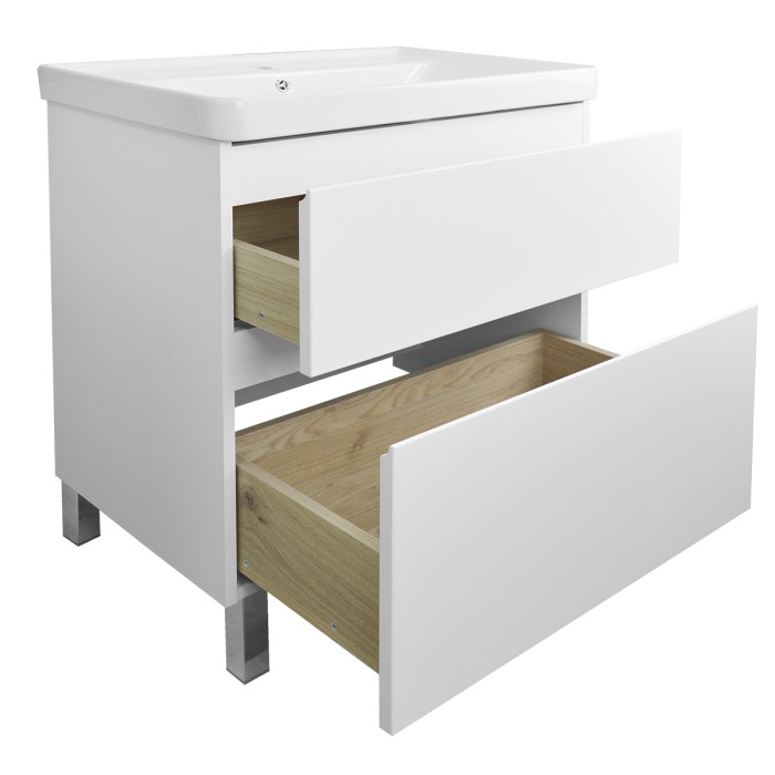 Тумба 70Н 700х480х850 напольная, с раковиной Monte 70, белая, Azario Мила - CS00085831