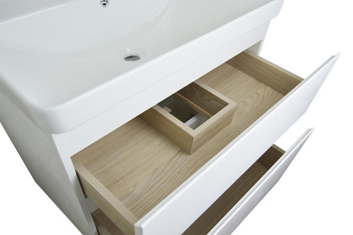 Тумба 70Н 700х480х850 напольная, с раковиной Monte 70, белая, Azario Мила - CS00085831