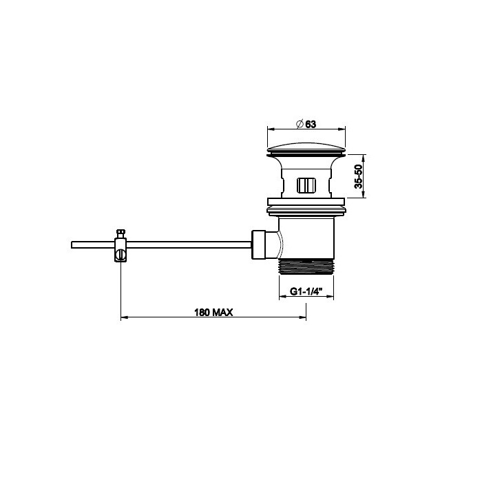 Донный клапан для раковины на 1 1/4 c донным клапаном и переливом для арт. 41407, Gessi, 29264#031 цвет: хром