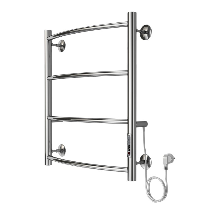 Полотенцесушитель электрический 500/600 4 секции, диммер справа, хром, Verona Azario - AZ04856