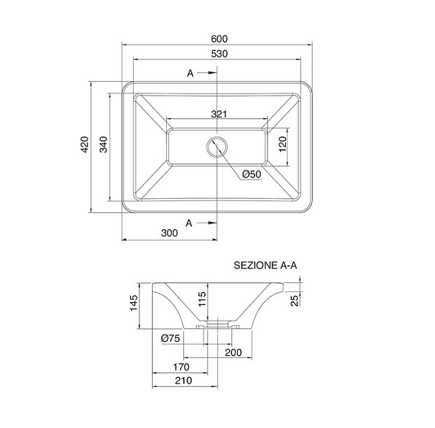 Раковина накладная, без перелива, без отверстий, цвет белый, Scarabeo Butterfly - 4002