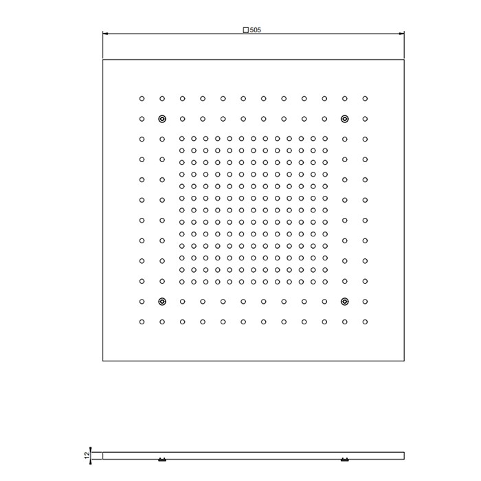 Накладная панель 50x50см., для встраиваемой в потолок душевой системы, Gessi, nickel pvd арт. 57012#720