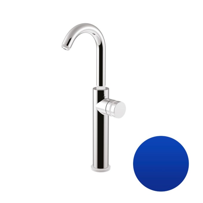 Высокий однорычажный смеситель для раковины, донный клапан, Giulini My ring deluxe, синий матовый арт. MR0085HACCBLO