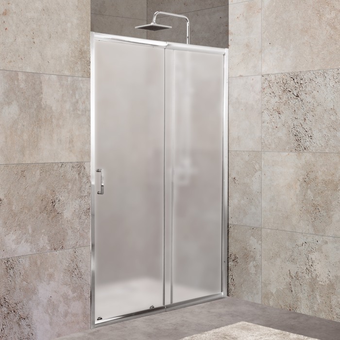 Душевая дверь в нишу 100x190 BelBagno, глянцевый хром, Unique арт. UNIQUE-BF-1-100/115-M-Cr
