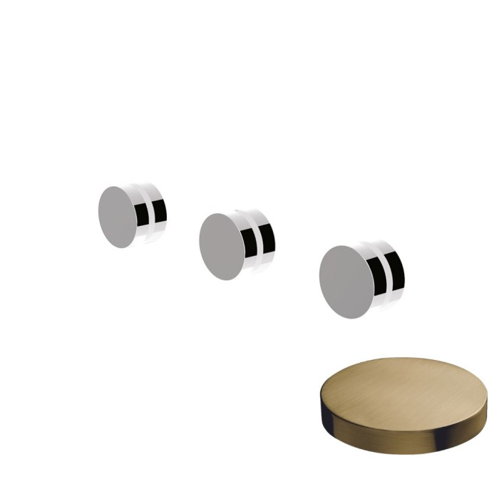 Внешняя часть встраиваемого душевого смесителя на 2 режима, Giulini My ring, золото брашированное арт. MR0115W2-EPOSP