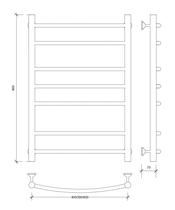 Полотенцесушитель водяной 80x40 Милан 2 (хром) Secado арт. 4603777444884