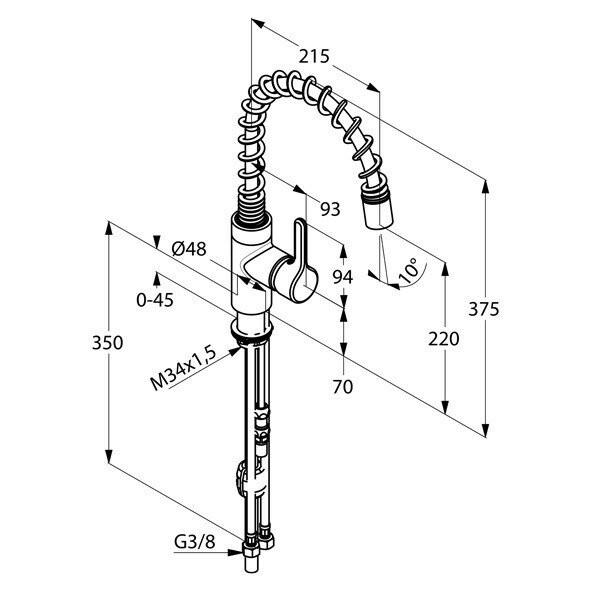 Смеситель для кухни, bingo star 200 Kludi, хром - 428550578