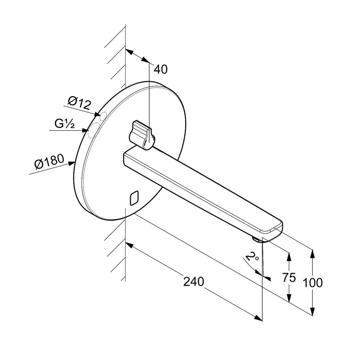 Электронный смеситель для раковины, 230 v, zenta sl Kludi, хром - 3840105wr