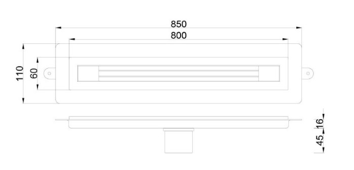 Душевой лоток b&t infinity 80см, нерж.Сталь matt gold, Boheme - 981-80-MG