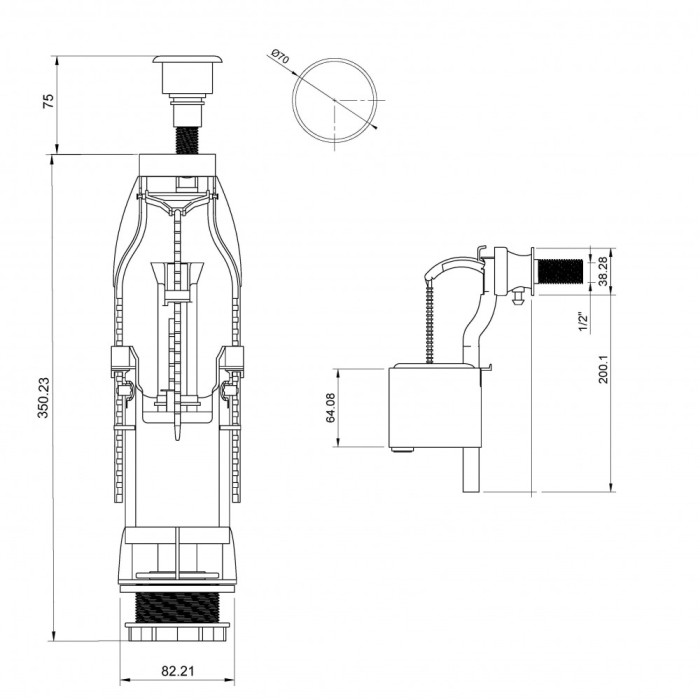 Арматура для бачка унитаза BERGES Eko арт. 030412