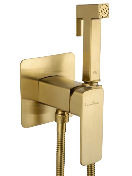 Смеситель с гигиеническим душем встраиваемый, Wonzon & Woghand Edge, WW-88829003-BG цвет: золото