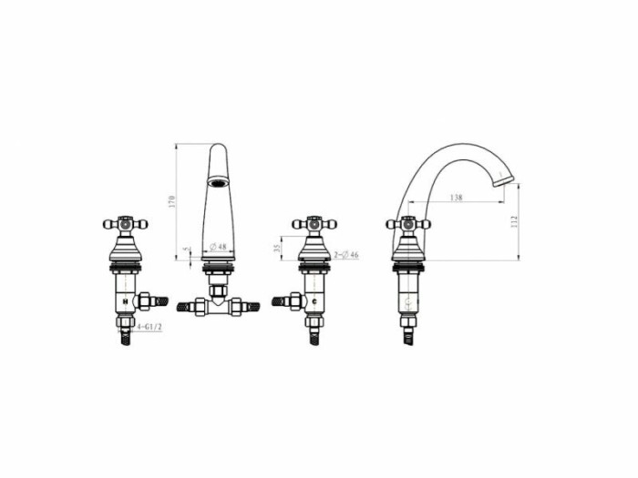 Смеситель для раковины, бронза, Flora Boheme 297-FL