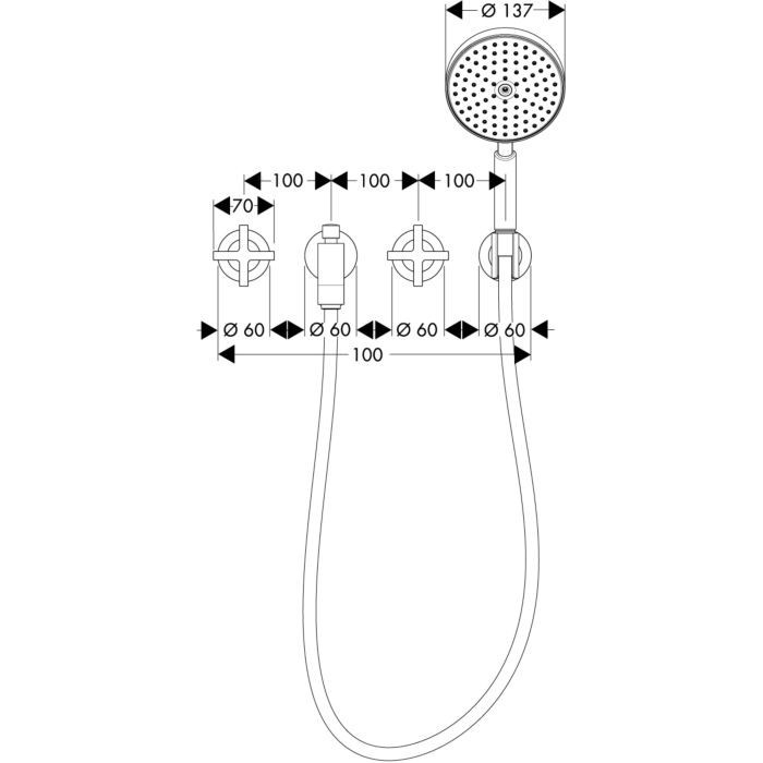 Смеситель для ванны Citterio Axor, шлифованное золото арт. 39447250