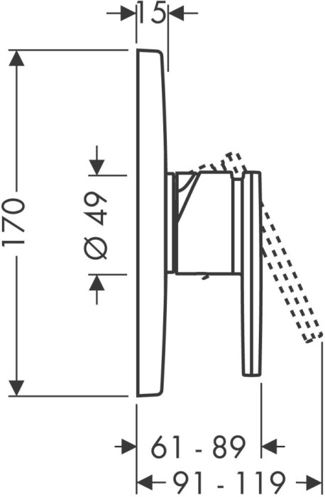 Смеситель для душа Citterio Axor, сталь арт. 39655800